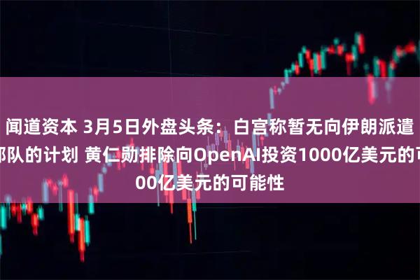 闻道资本 3月5日外盘头条：白宫称暂无向伊朗派遣地面部队的计划 黄仁勋排除向OpenAI投资1000亿美元的可能性
